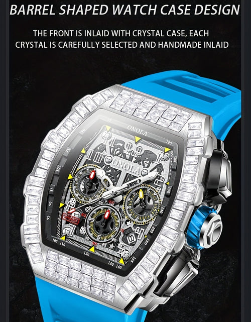 Load image into Gallery viewer, Men Automatic Mechanical Watch, Barrel Shape Hollow Tourbillon, Date Display, High-quality 3ATM Waterproof, Suitable For Casual And Formal Occasions, Daily Wear, Luxurious Sports Watch
