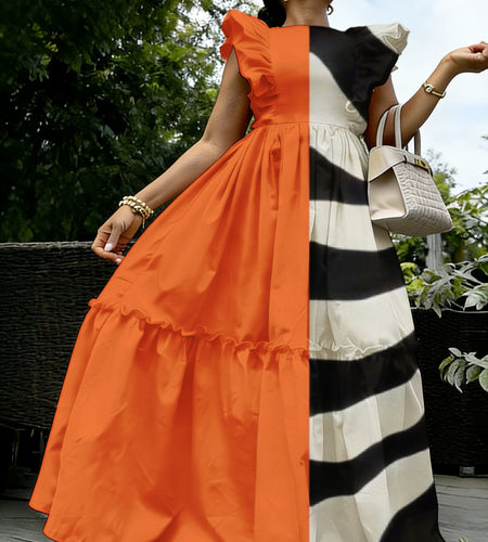 Plus Size, Women's Elegant Strapless/Asymmetrical Sleeveless Maxi Dress - Fitted Evening Gown, Round