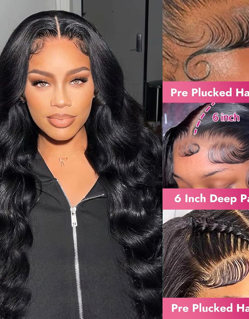 Load image into Gallery viewer, 13X6 Lace Front Wigs Human Hair 200 Density Body Wave HD Lace Front Wigs Human Hair 13X6 HD Lace Frontal Glueless Wigs Human Hair Pre Plucked Brazilian Virgin Human Hair Wig for Women (28 Inch)
