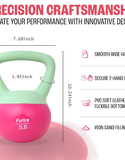 Load image into Gallery viewer, [Rose Red Soft Kettlebell] 1pc Rose Red Soft PE Polyethylene Kettlebell - 5-30LB, Enhancing Strength, Suitable for Home Fitness and Gym
