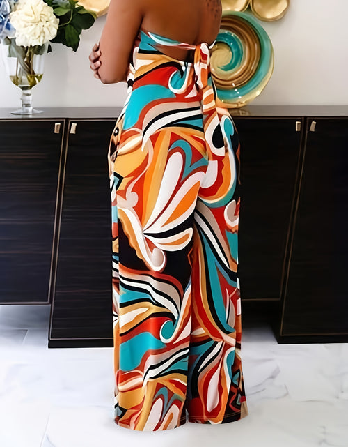 Load image into Gallery viewer, Women Elegant Jumpsuits, Colorful Bandeau Tops, Straight Pants, Sleeveless Loose Trousers
