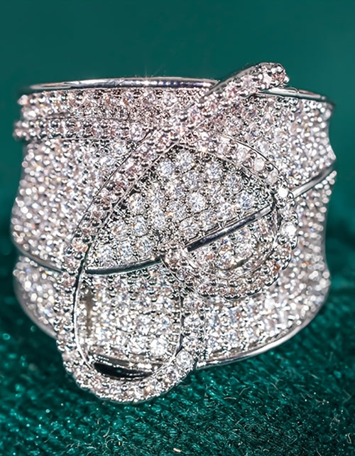 Load image into Gallery viewer, Bling Ring With A Dazzling Heart-shaped Wide Face Set With Synthetic Zirconia
