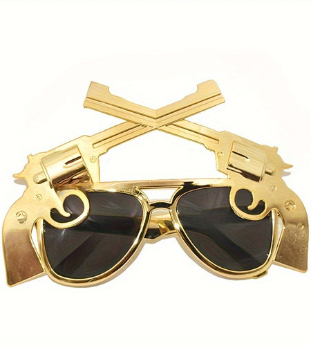 Perfect Party Pistol-Shaped Glasses  Durable PC Frame & Lens, Leisure Style