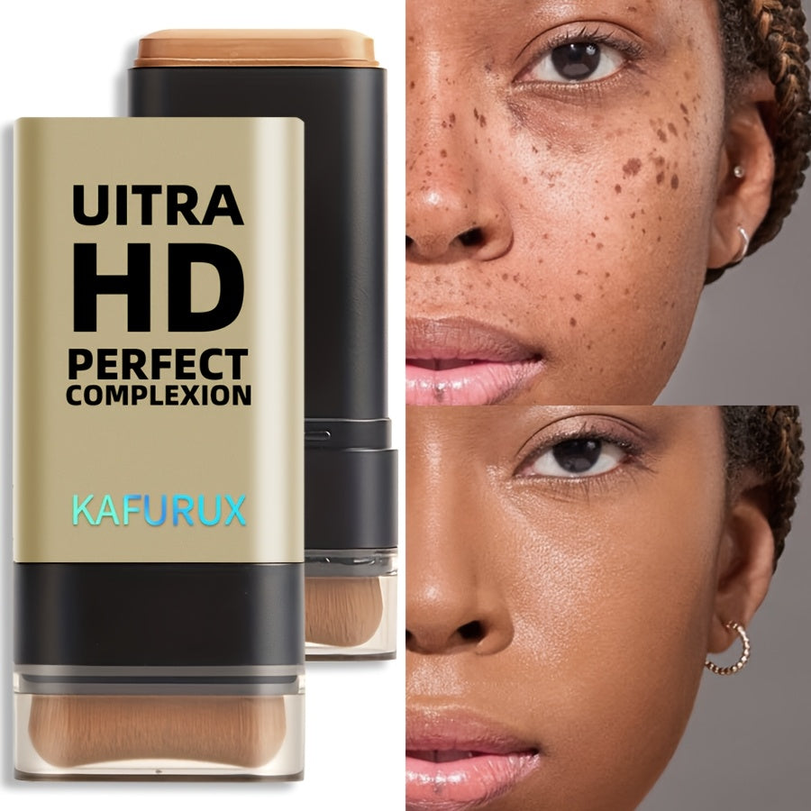 Ultra HD Perfect Complexion Foundation Stick - Natural, Shiny Finish with Brush, Full Coverage Concealer for All Skin Types, Light to Medium Shades, Contouring Essentials |Compact , Foundation |Buildable Coverage