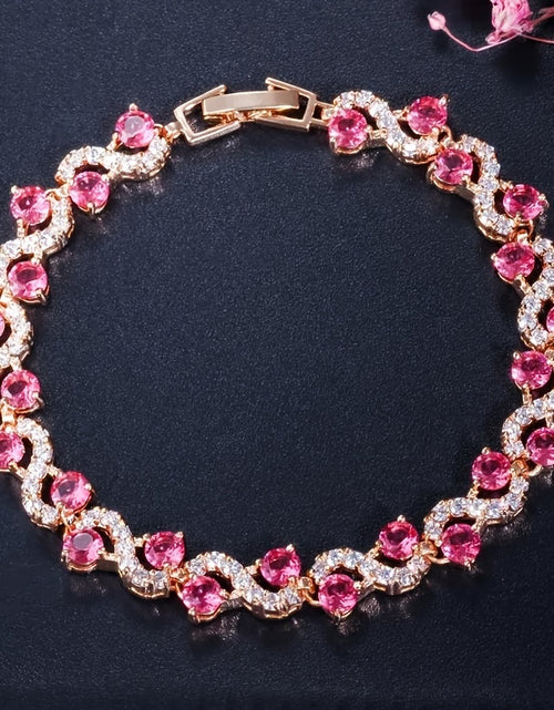 Load image into Gallery viewer, 1pc Colorful Wave Crystal Stone Chain Bracelet - Fashionable, Stylish
