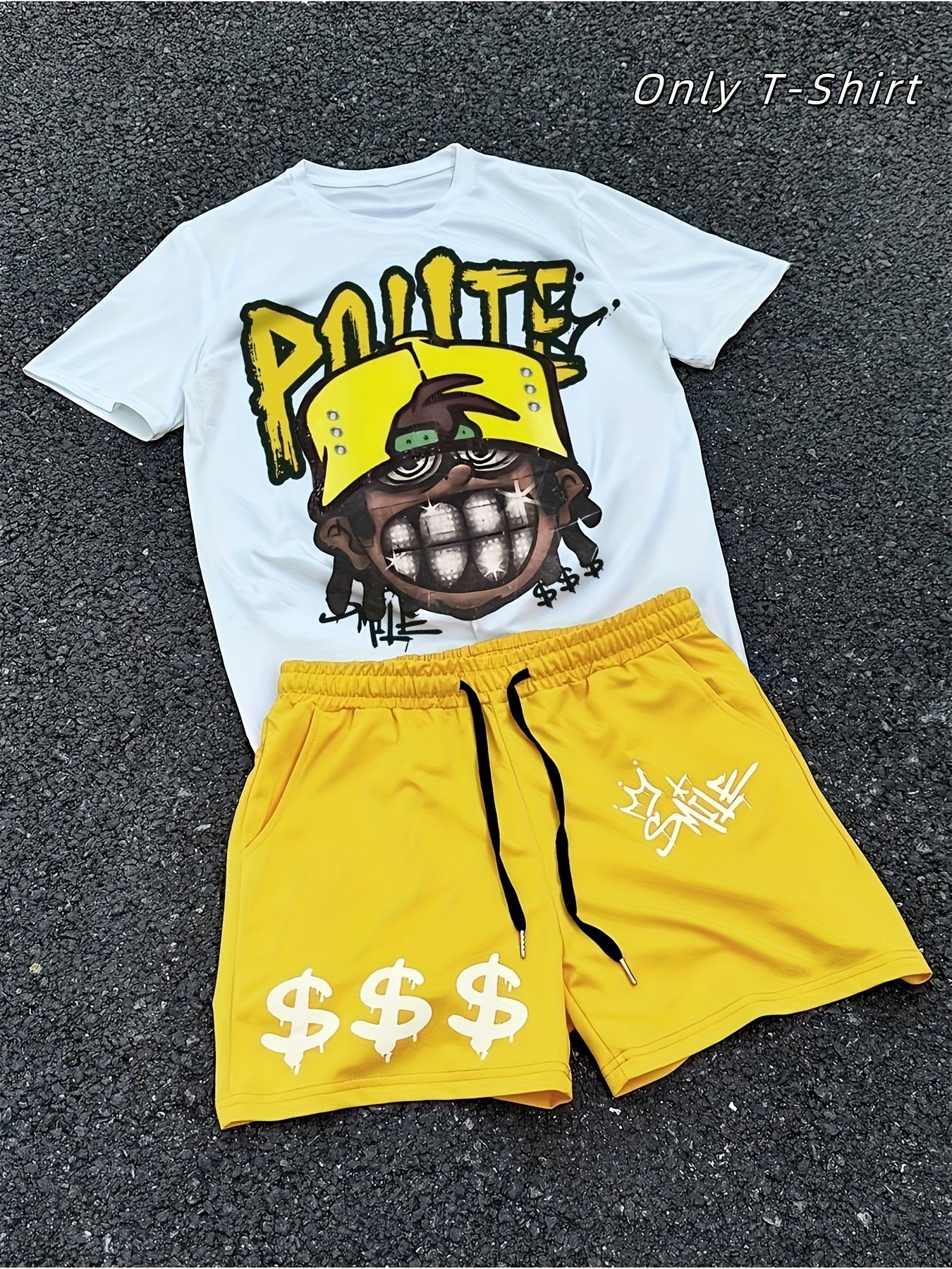 Men Hip-Hop Character Portrait Print T-Shirt, Casual Trendy Graphic T-Shirt, Hip Hop Streetwear Comfortable Casual Summer Clothes