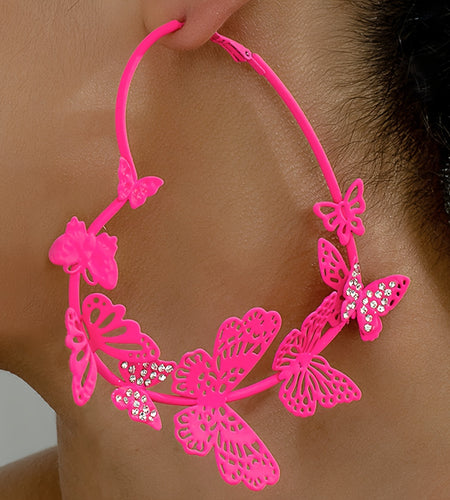 Butterfly and Heart Design with Stainless Steel Ear Needle, No Plating - Versatile Fashion Accessory