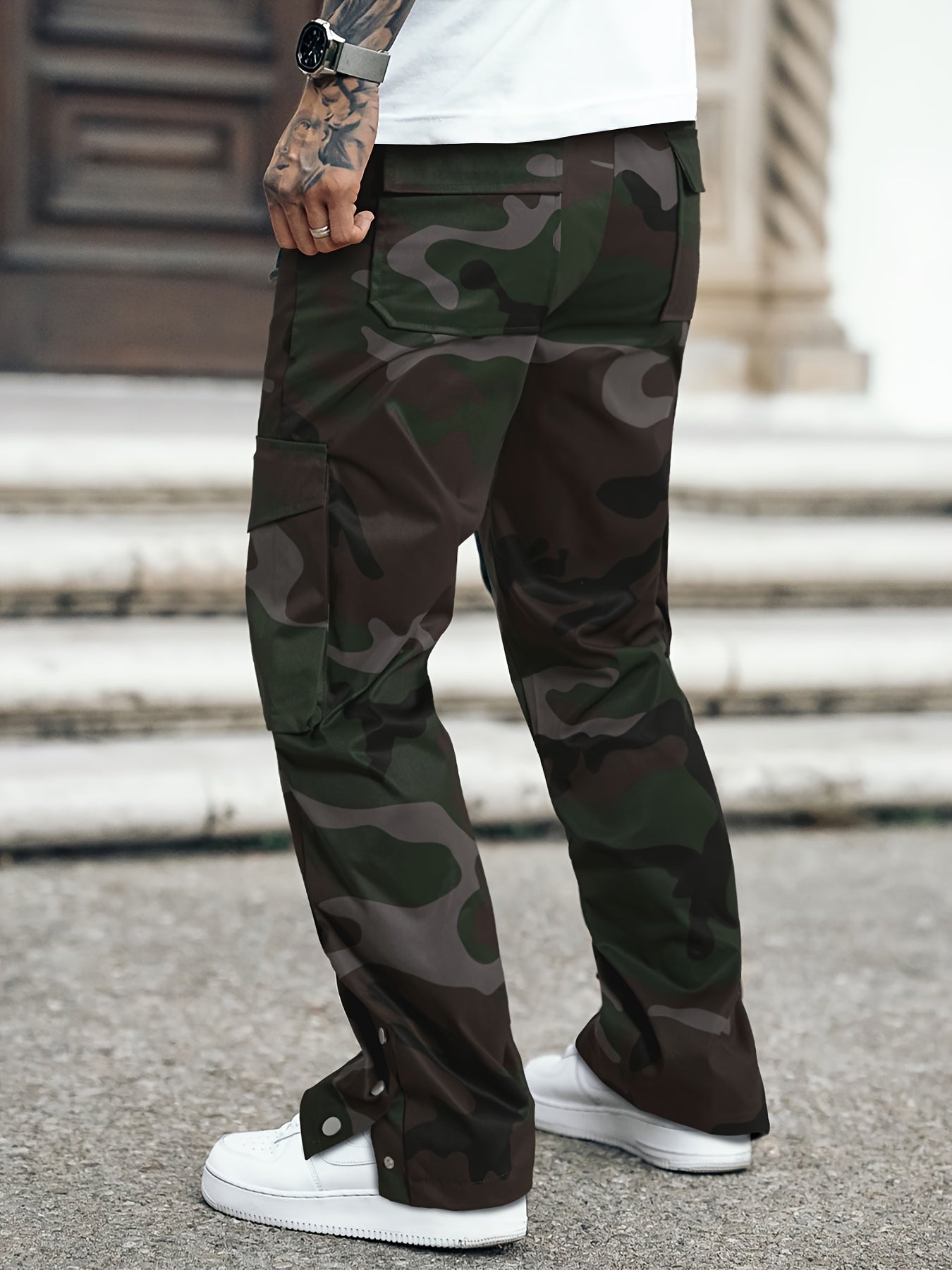 Men's New Camouflage Overalls, Loose Multi-Pocket Overalls, Casual