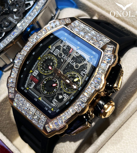 Men Automatic Mechanical Watch, Barrel Shape Hollow Tourbillon, Date Display, High-quality 3ATM Waterproof, Suitable For Casual And Formal Occasions, Daily Wear, Luxurious Sports Watch