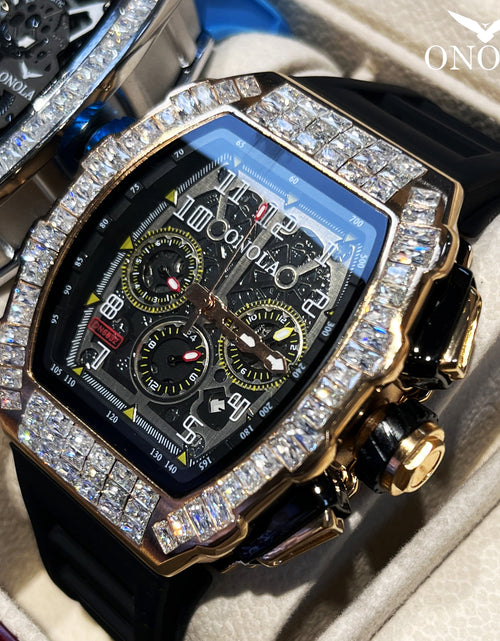 Load image into Gallery viewer, Men Automatic Mechanical Watch, Barrel Shape Hollow Tourbillon, Date Display, High-quality 3ATM Waterproof, Suitable For Casual And Formal Occasions, Daily Wear, Luxurious Sports Watch
