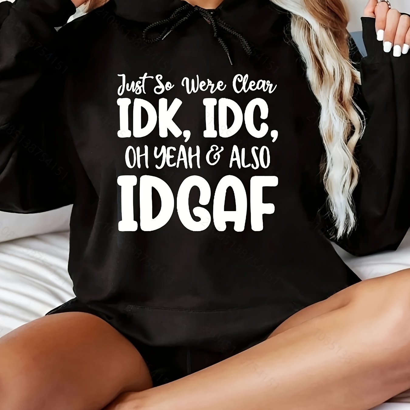 Soft Plus Size Cozy Letter Print Hoodie- Women'S Relaxed Fit Drawstring Casual Sweatshirt for Winter& Fall Seasons