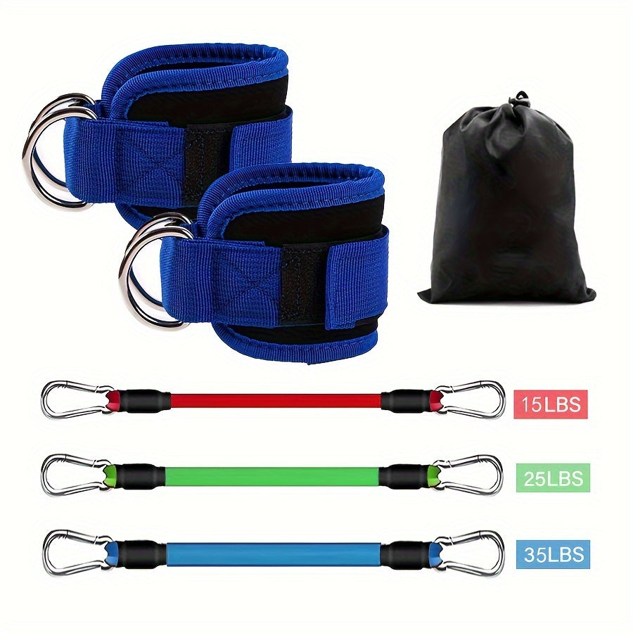 5pcs Ankle Resistance Bands, Ankle Bands For Working Out With Cuffs, Resistance Bands For Leg & Butt Training, Ankle Straps With Exercise Bands