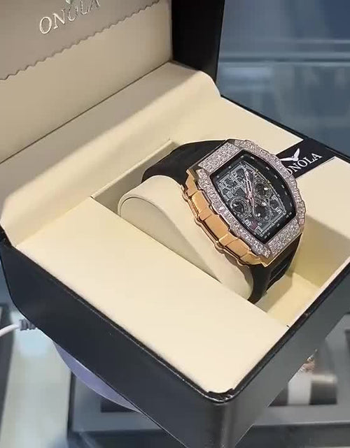 Load image into Gallery viewer, Men Automatic Mechanical Watch, Barrel Shape Hollow Tourbillon, Date Display, High-quality 3ATM Waterproof, Suitable For Casual And Formal Occasions, Daily Wear, Luxurious Sports Watch
