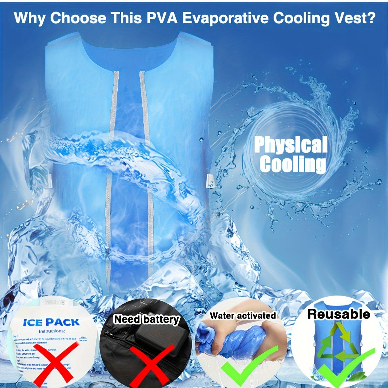 Evaporative Cooling Vest for Men and Women - Stay Ice Cold in Hot Weather with This Body Cooling System