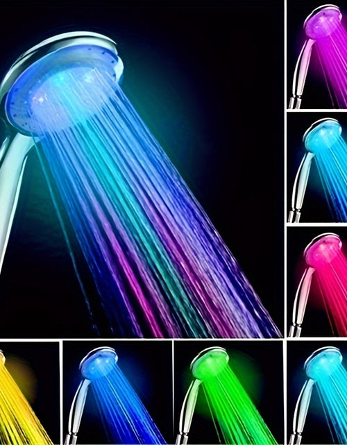 Load image into Gallery viewer, 1pc Colorful Temperature Control LED Light Shower Head, Bathroom Accessories
