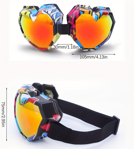 New Trendy Oversized Flower Love Outdoor Sports Fashion Glasses Winter Travel Sports Glasses