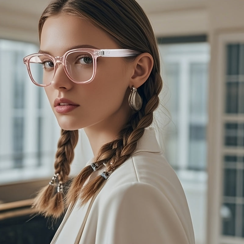 Smart Audio Glasses for Women - Blue Light Blocking, Magnetic Charging, Voice Assistant, 5.4 Wireless Audio & Mic, Remote Photography, Open Headphone Design, PC Lenses & TR Frame - Perfect for Gaming, Work, Music & Video Call