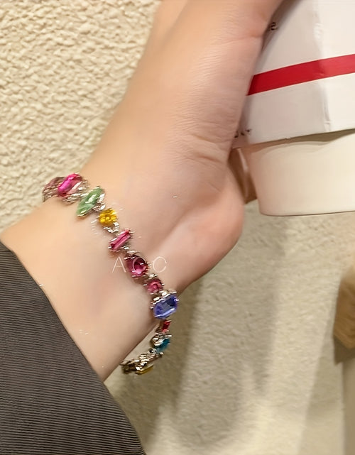 Load image into Gallery viewer, [Cute Synthetic Zirconia Bracelet] Lightweight Copper Base Synthetic Zirconia Elegant Bracelet for Women | Multi-Color
