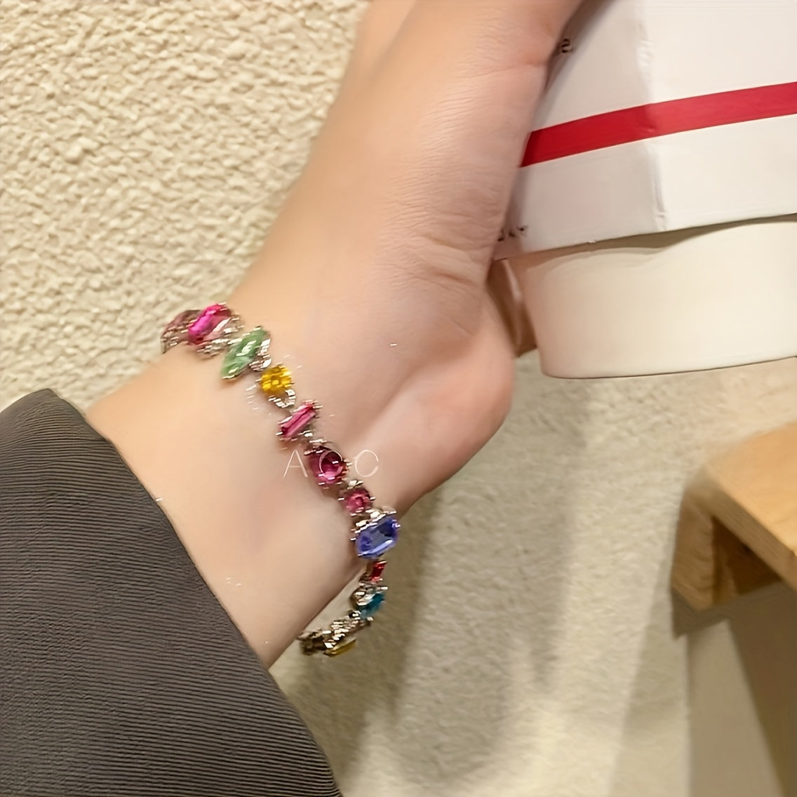 [Cute Synthetic Zirconia Bracelet] Lightweight Copper Base Synthetic Zirconia Elegant Bracelet for Women | Multi-Color