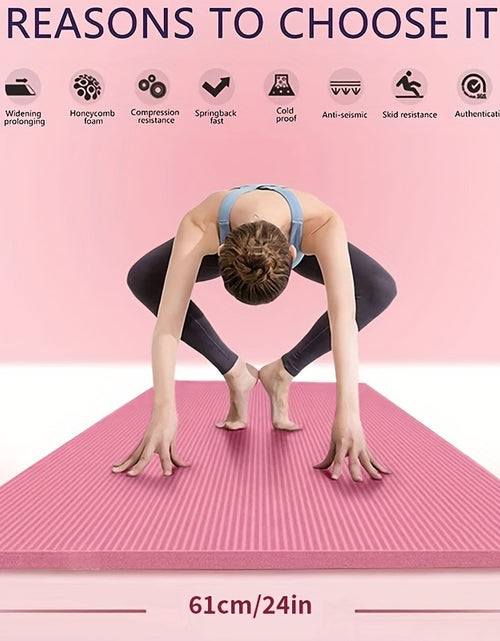 Load image into Gallery viewer, High-quality NBR rubber yoga mat, extra thick and wide, non-slip and durable, ideal for fitness and dance training, comes with a carrying strap, size 183*61*0.8cm/6.0*2.0*0.02 feet, perfect gift for birthdays, Easter, Mother&#39;
