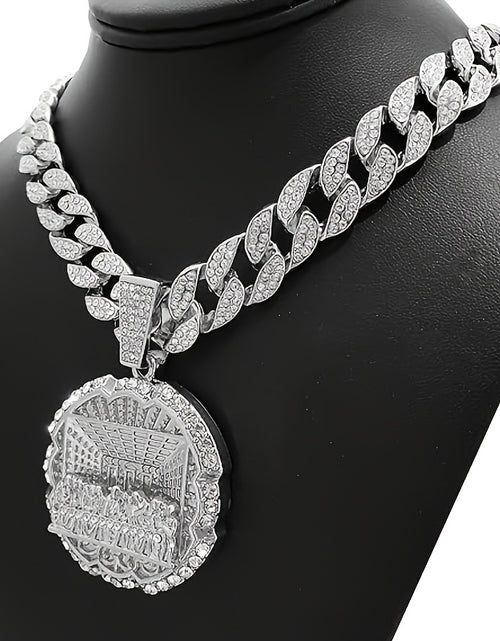 Load image into Gallery viewer, Fashionable Men&#39;s Necklace Trendy Synthetic Zirconia Men&#39;s Necklace | Fully Set, Fashionable Last Supper Round Plate Decorated | With A Beautiful Gift Box Included
