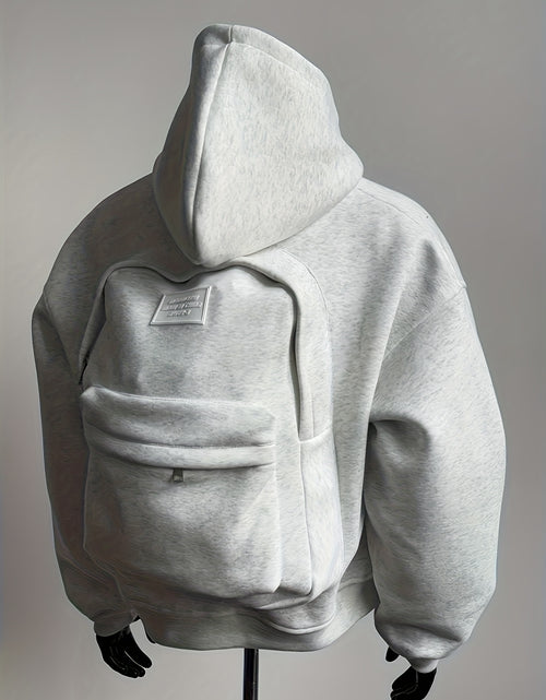 Load image into Gallery viewer, Men&#39;s 3D  Sweater Coat Jacket with Built-In Schoolbag Pocket - Oversized Hoodie Style, Machine Washable Winter Coat for Casual &amp; Professional Wear, Backpack-Free Outerwear (No Belt/Tie)
