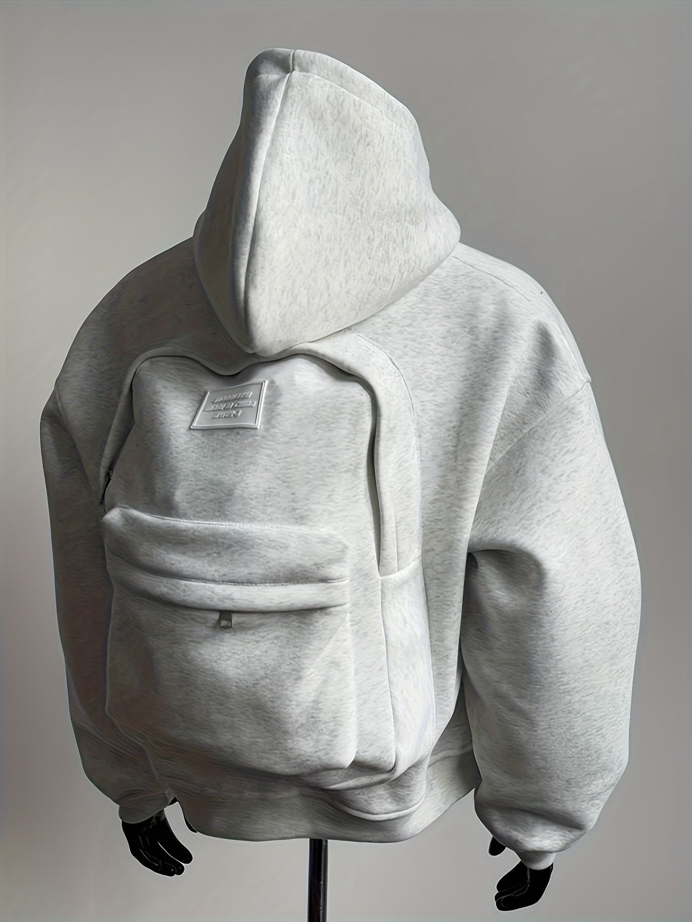 Men's 3D  Sweater Coat Jacket with Built-In Schoolbag Pocket - Oversized Hoodie Style, Machine Washable Winter Coat for Casual & Professional Wear, Backpack-Free Outerwear (No Belt/Tie)