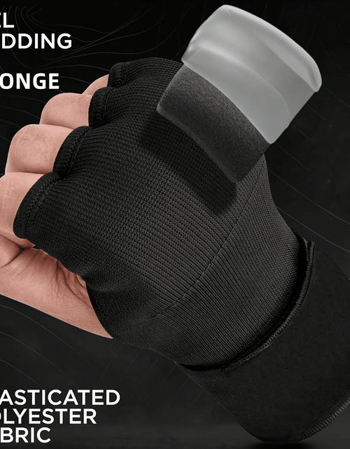 Load image into Gallery viewer, Martial Arts Training Gloves, Heavy-Duty Hook &amp; Loop Closure No-Pad Combat Gloves, Reinforced Fist for Karate Taekwondo Boxing Sanda, Multi-Color Options Black/Red/Blue, Fitness Fighting Gloves
