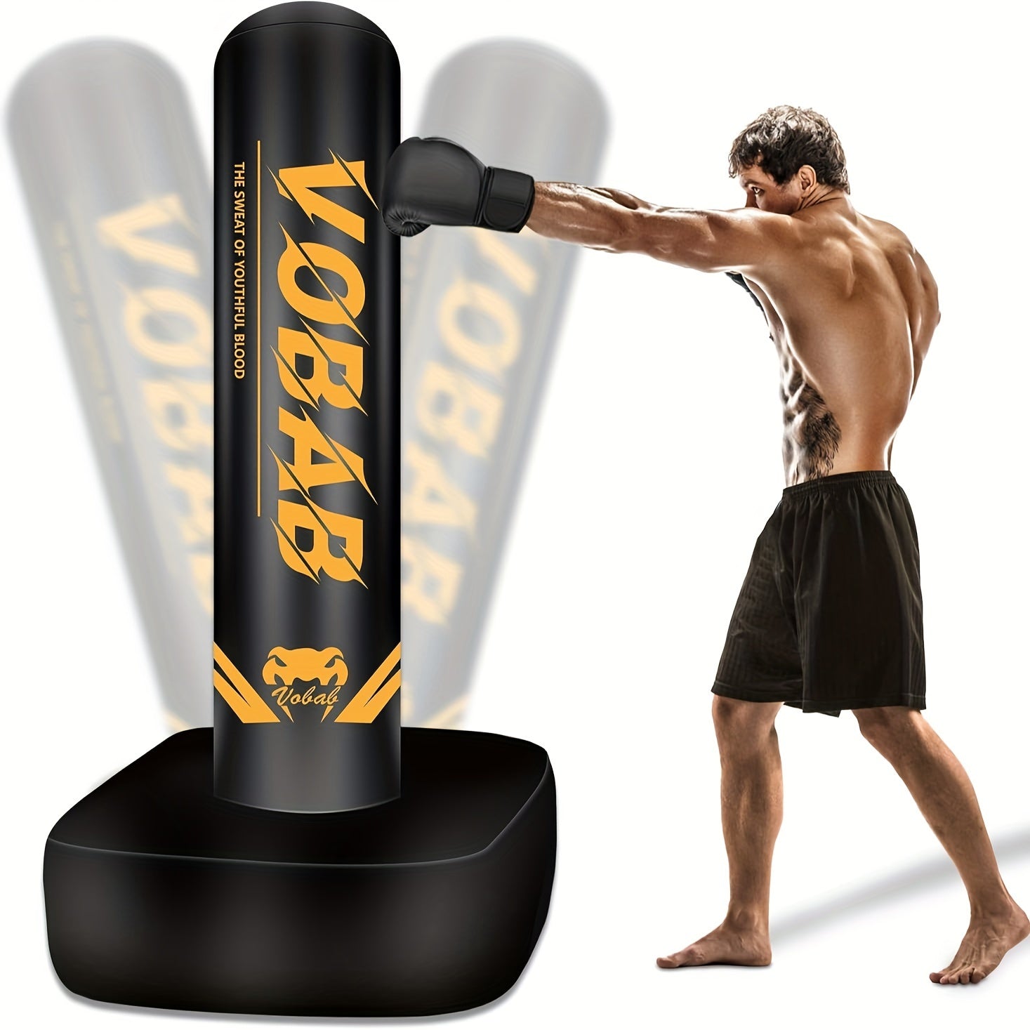 70" Heavy Punching Bag With Stand For Adults, Freestanding Boxing Bag For Men Women MMA Thai Fitness Karate Muay Beginners