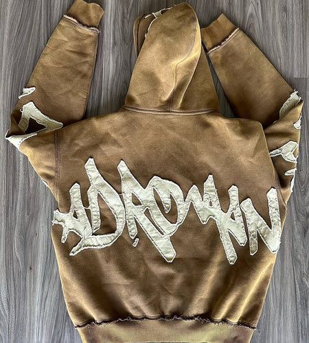 Graffiti Hoodie  Zip-Up Unisex Oversized Streetwear Jacket with Bold White Letter Print | Urban Fashion