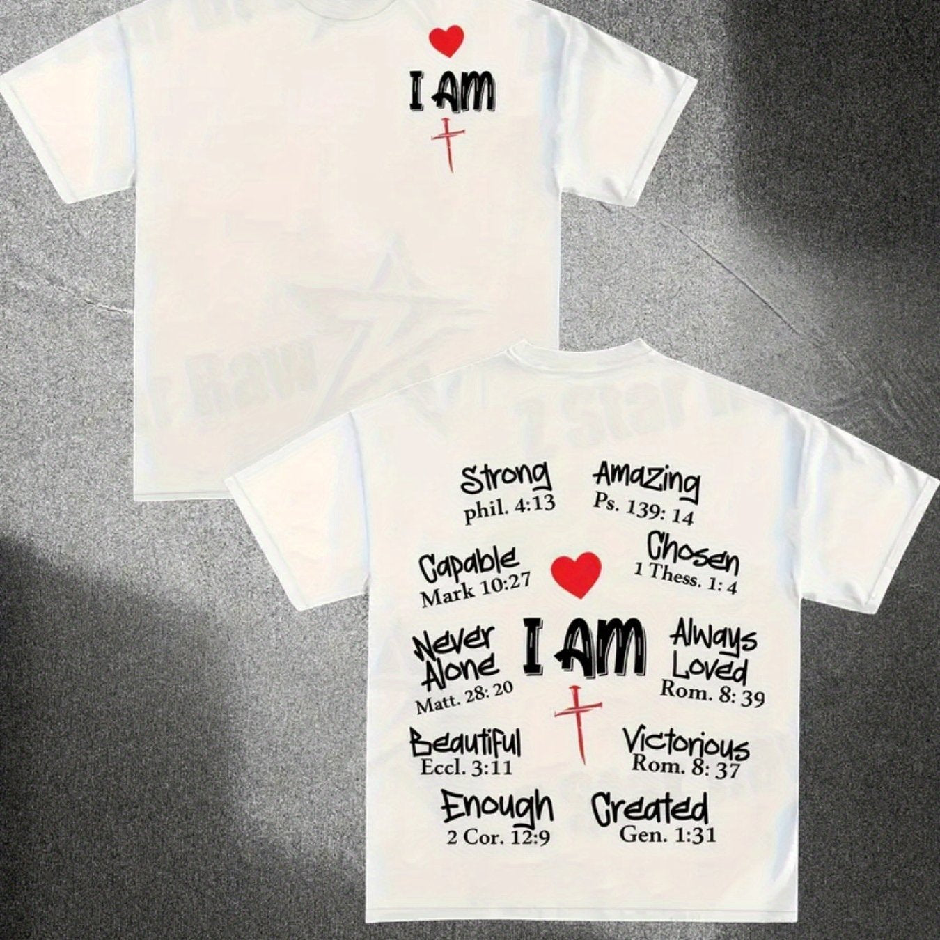 I AM Positive Energy Double-Sided Printing Men 100% Pure Cotton T-Shirt, a Comfortable, Casual, Versatile, And Fashionable Round Neck Short Sleeved Essential for Men,