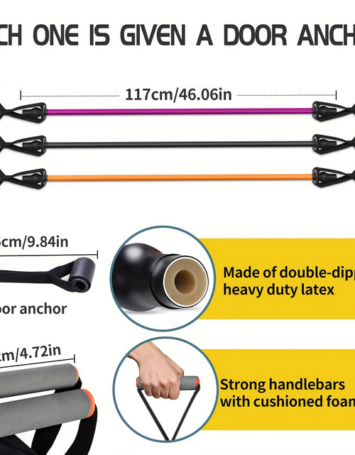Load image into Gallery viewer, High Quality Latex Resistance Band With Big Handles And Door Anchor, Exercise Bands, Workout Bands, Suitable For Fitness Strength Training, Yoga, Pilates, Home Gym
