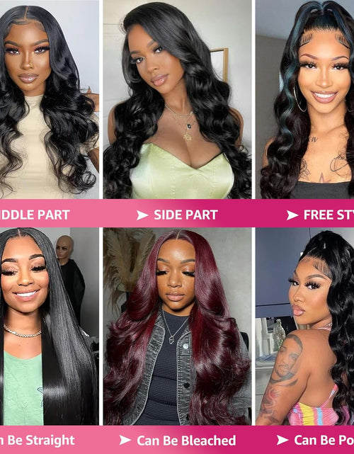 Load image into Gallery viewer, 13X6 Lace Front Wigs Human Hair 200 Density Body Wave HD Lace Front Wigs Human Hair 13X6 HD Lace Frontal Glueless Wigs Human Hair Pre Plucked Brazilian Virgin Human Hair Wig for Women (28 Inch)
