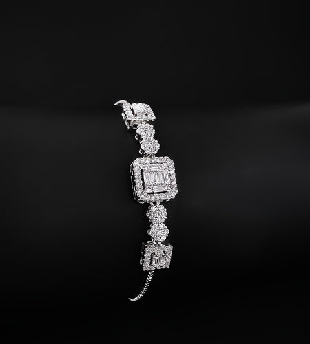 Fashionable And Elegant Synthetic Zirconia Bracelet, Geometric Light Jewelry, Versatile Bracelet with High Appearance,