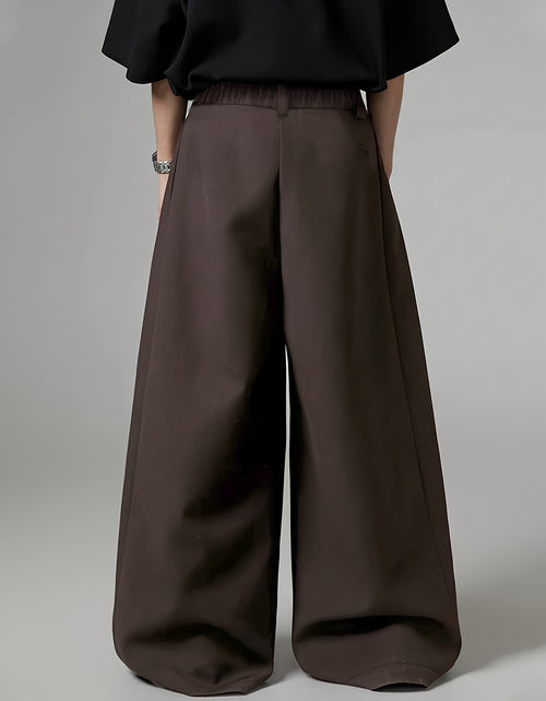 Load image into Gallery viewer, Men Loose Silhouette Solid Color With Pockets Pleated Pants Super Loose Pants Simple, Wide Leg Pants , Solid Color Pants - Elegant Wide Leg Pants
