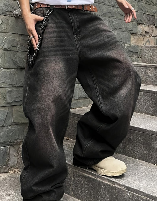 Load image into Gallery viewer, Men Casual Loose Fit Jeans, 90% Cotton 5% Polyester 5% Viscose Blend, Solid Color Washed Denim, All-Season Non-Stretch Woven Fabric, Regular Length, All season Pants | Stylish Casualwear | Non stretch Denim
