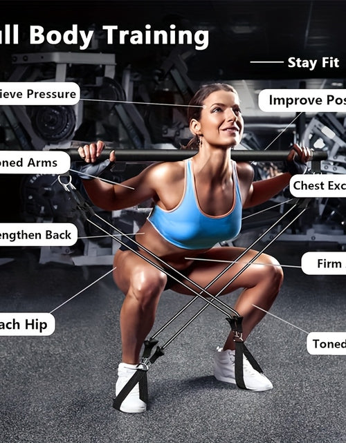 Load image into Gallery viewer, Pilates Bar Set, Multi-Functional Fitness Stepper and Stretching Trainer, Yoga and Home Workout Equipment, 14 pcs with 6 Resistance Bands (180 lbs)
