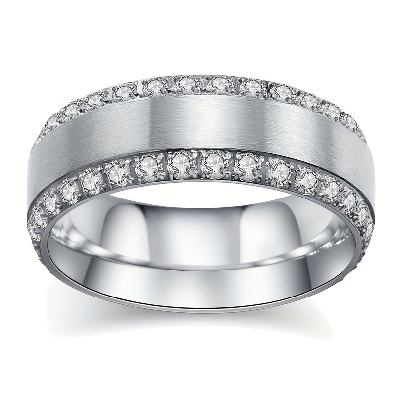 Elegant Zinc Alloy Ring for Men 925 Silver Plated Wedding & Engagement Ring Daily Wear Fashion Jewelry, Great Price