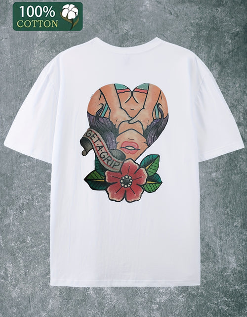Load image into Gallery viewer, Get A Grip, Street Style, (Cotton T-shirt) Men Round Neck Short-sleeved Cotton Casual T-shirt, Loose Style, Versatile,
