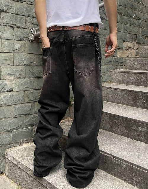 Load image into Gallery viewer, Men Casual Loose Fit Jeans, 90% Cotton 5% Polyester 5% Viscose Blend, Solid Color Washed Denim, All-Season Non-Stretch Woven Fabric, Regular Length, All season Pants | Stylish Casualwear | Non stretch Denim
