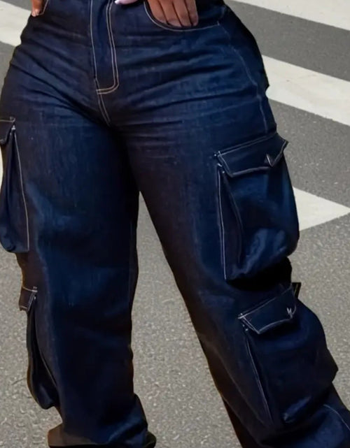 Load image into Gallery viewer, Stretch Skinny High Waist Cargo Jeans for Women | Multiple Utility Pockets, Machine Washable
