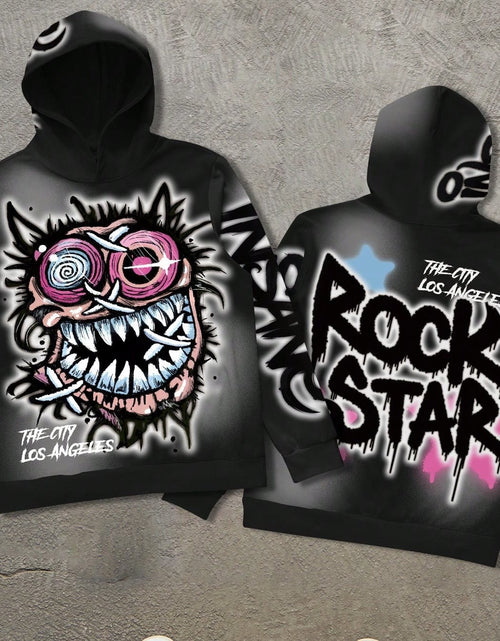 Load image into Gallery viewer, Men&#39;s Graffiti Hoodie - Stretchy Fabric, Comfortable Fit, Unisex Apparel, All-Season Pullover Sweatshirt with Hood
