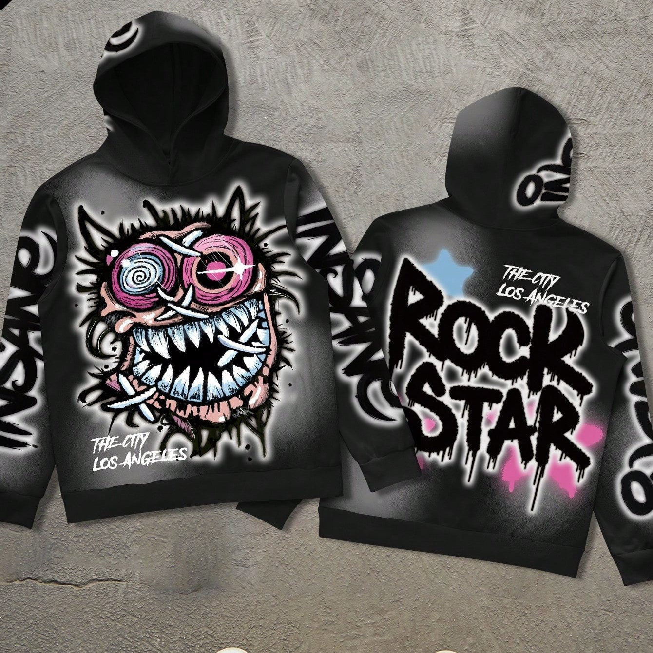 Men's Graffiti Hoodie - Stretchy Fabric, Comfortable Fit, Unisex Apparel, All-Season Pullover Sweatshirt with Hood