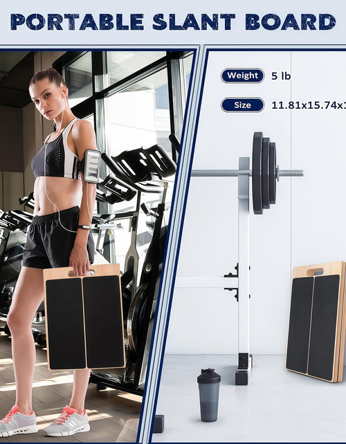 Load image into Gallery viewer, [Portable Wooden Slant Board] Adjustable Portable Wooden Slant Board - Non-Slip Surface, Lightweight &amp; Sturdy Construction for Home Gym, Physical Relax, Squats, Calf Stretching, Ankle/Foot Mobility, Heel Stretch - Ideal for A
