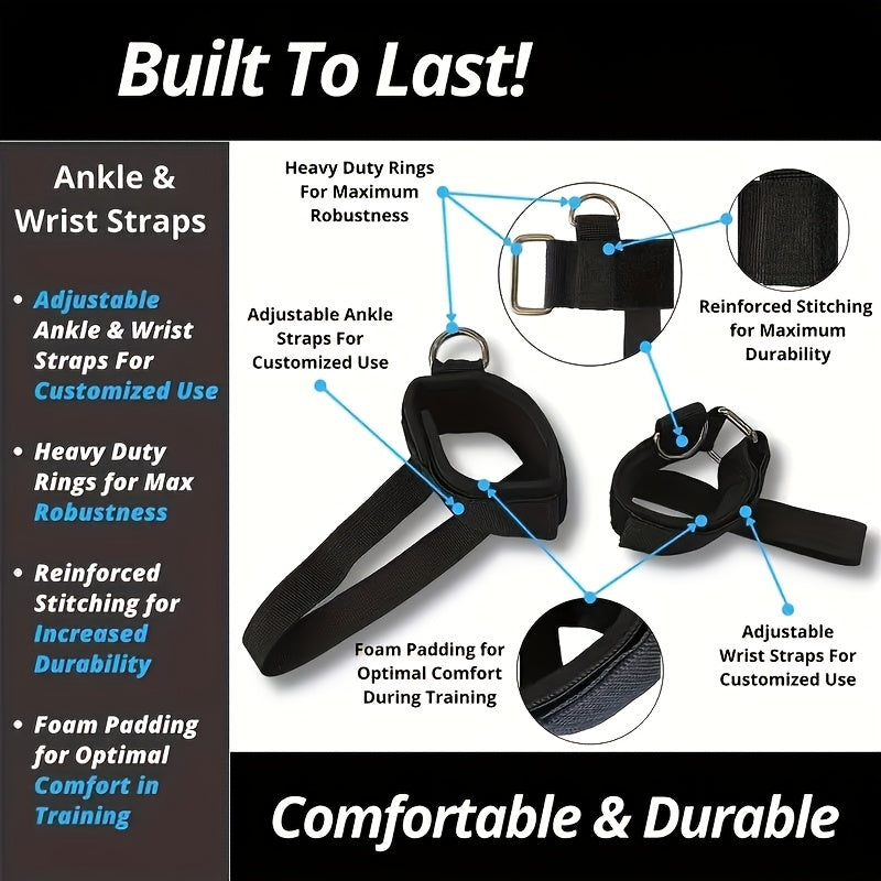 [150 Lb Resistance Belt Kit] 150 Lb Heavy Punch Resistance Belt Kit | 12pcs Resistance Ring, Full Body Workout, Improve Power/Speed/Agility | Boxing, Taekwondo, Indoor Fitness, Leg Training Equipment