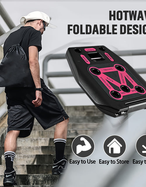 Load image into Gallery viewer, Portable Push Up Board &amp; Resistance Bands for Full Body Workout - Compact, Space-Saving Fitness Gear with Strength Training Tools. Ideal for Home, Travel &amp; Small Spaces
