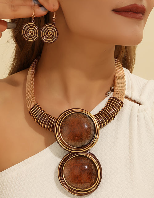 Load image into Gallery viewer, Middle East retro ethnic style necklace and Earrings Bohemian style set in different colors
