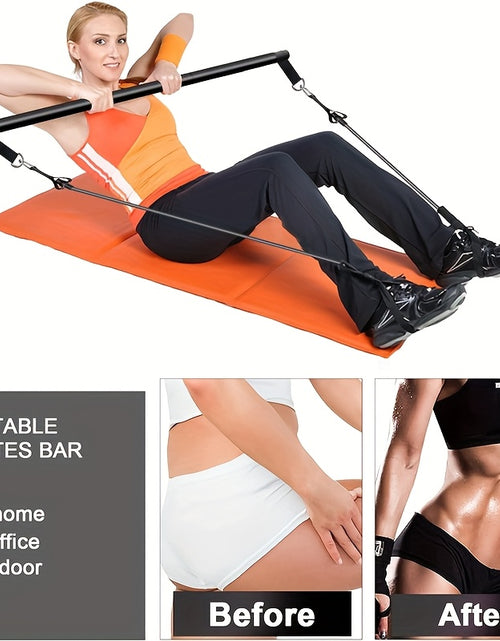 Load image into Gallery viewer, Pilates Bar Set, Multi-Functional Fitness Stepper and Stretching Trainer, Yoga and Home Workout Equipment, 14 pcs with 6 Resistance Bands (180 lbs)
