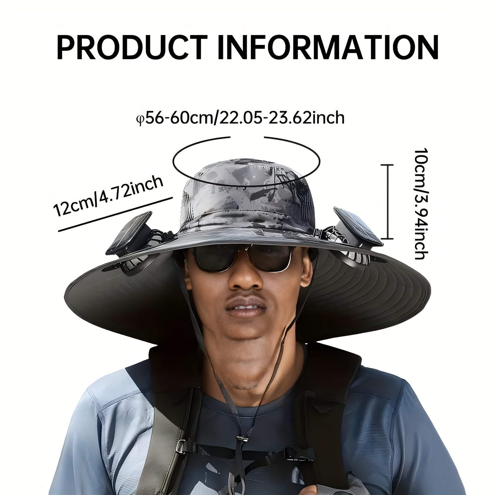 Solar Hat 2 Fans  | New Sun Protection USB Charging Sun Hat with Dual Power Outdoor Hat
