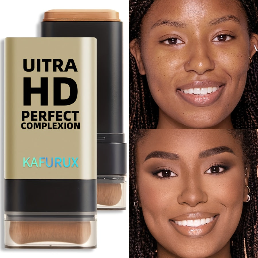 Ultra HD Perfect Complexion Foundation Stick - Natural, Shiny Finish with Brush, Full Coverage Concealer for All Skin Types, Light to Medium Shades, Contouring Essentials |Compact , Foundation |Buildable Coverage